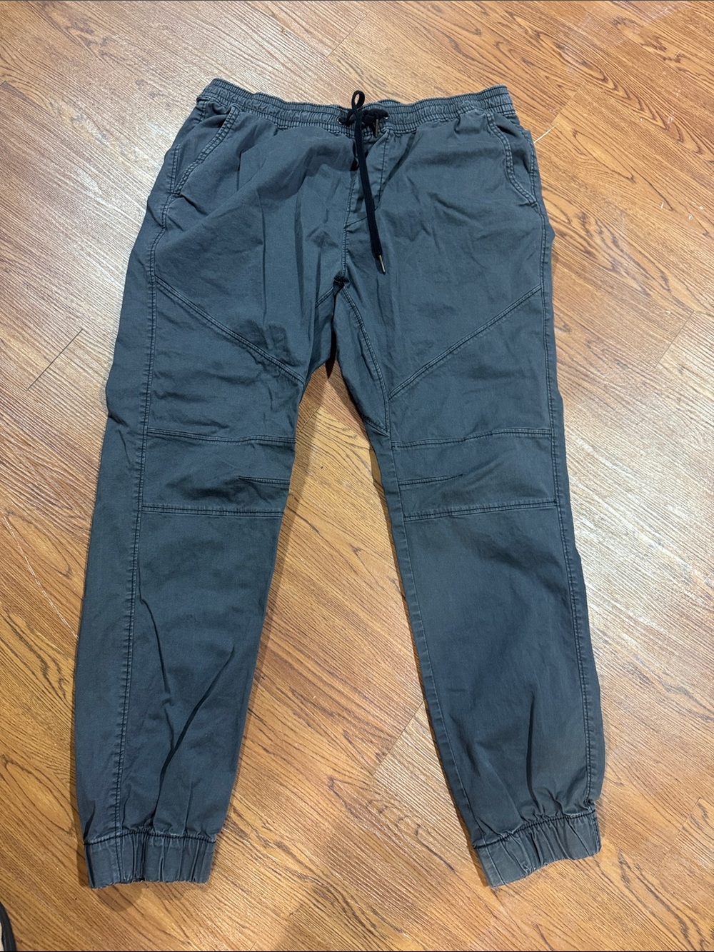 Men's Dark Gray Jogger Pants - Casual Elastic Waist